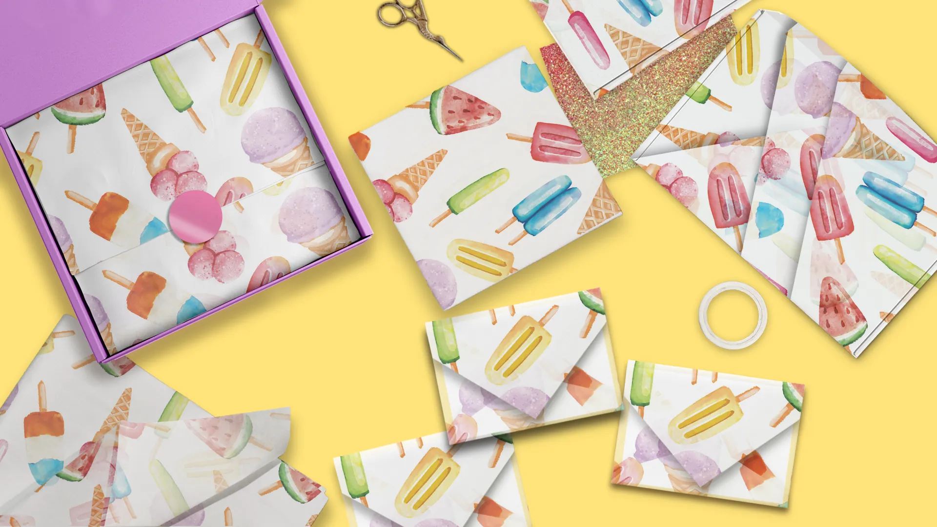 Popsicles Designer Tissue Paper for Gift Bags