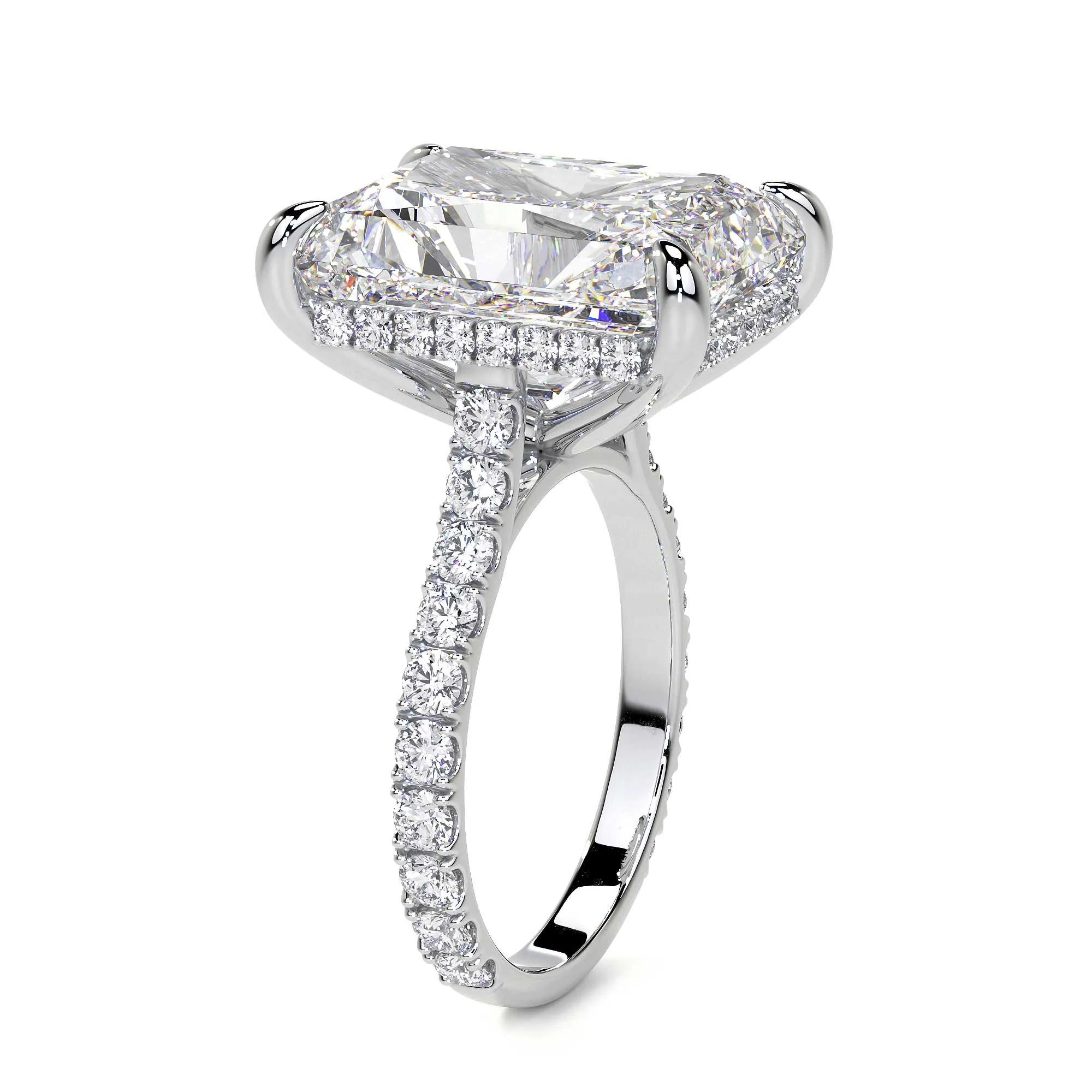 Radiant Cut Diamond Ring, 9 CT