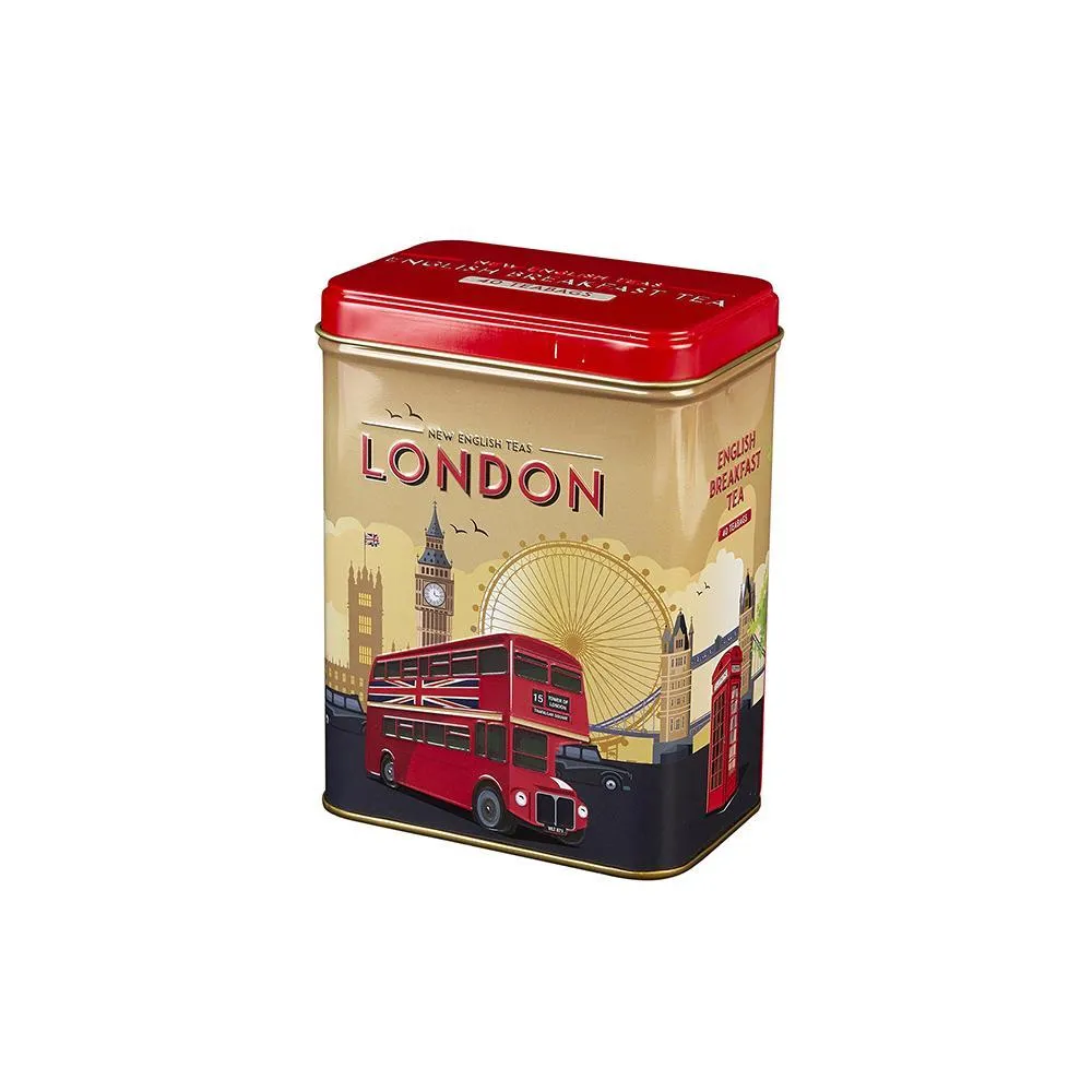 Retro London Travel English Breakfast Tea Tin With 40 Teabags