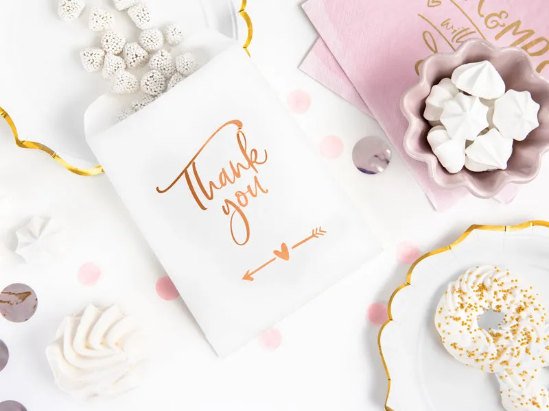 Rose Gold Thank You Treat Bags (6 pack)