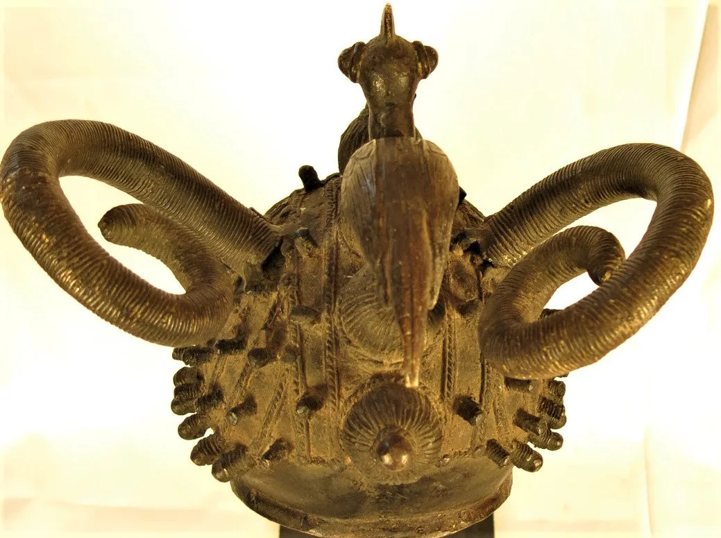 Senufo Bronze Mask with Bird
