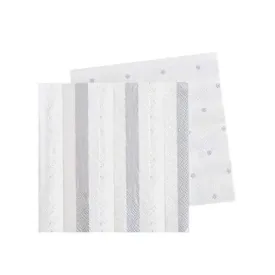 Silver Stripes & Spots Napkins - Beverage 20 Pkt