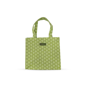 Tall Acrylic Coated Lunch Bag - Geo Lime