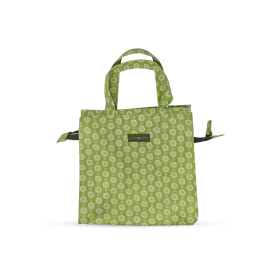 Tall Acrylic Coated Lunch Bag with Zip - Geo Lime