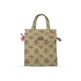 Tall Acrylic Coated Lunch Bag with Zip - Vintage Rose