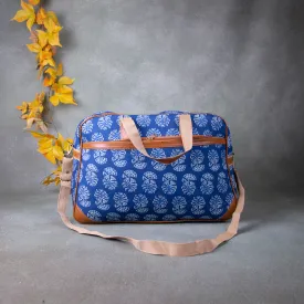 Two Dayer bags Blue with White Flower Design.