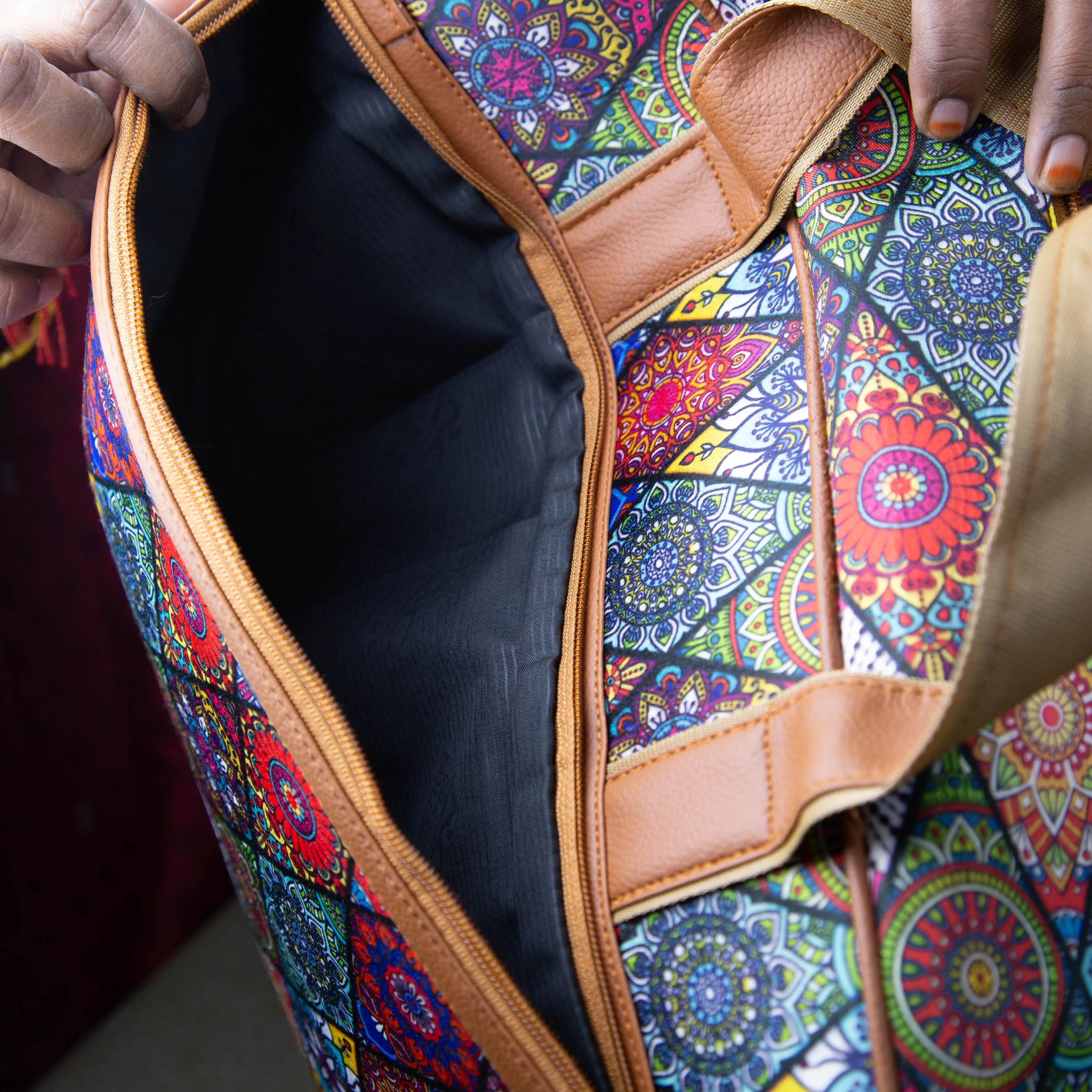 Two Dayer bags Multi-Colour with Diamond Design.