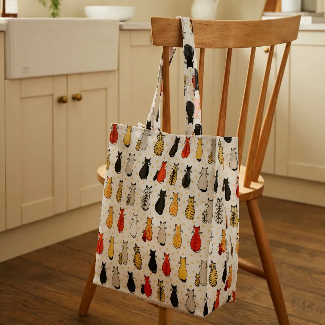Ulster Weavers Medium Biodegradable PVC Shopper Bags - Cats in Waiting (Orange)