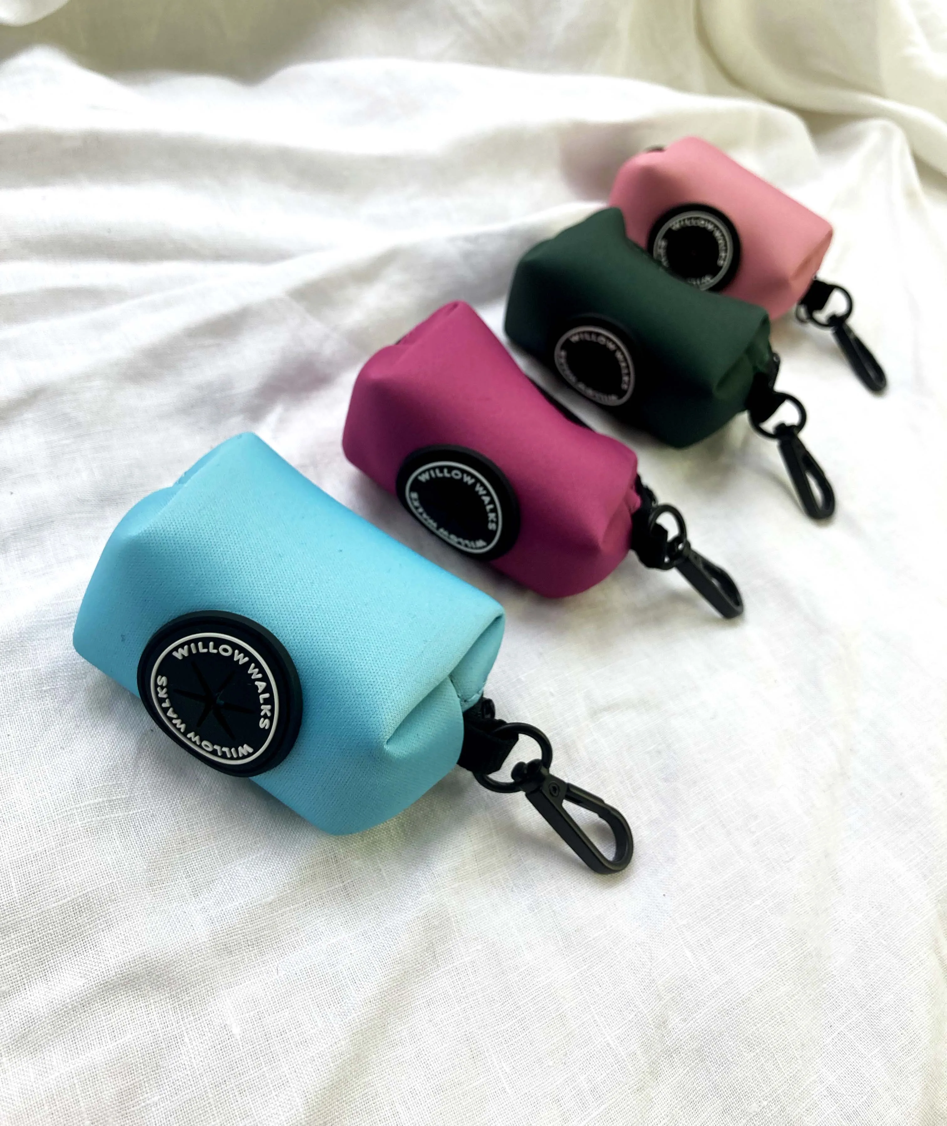 Willow Walks fabric poo bag in fuchsia