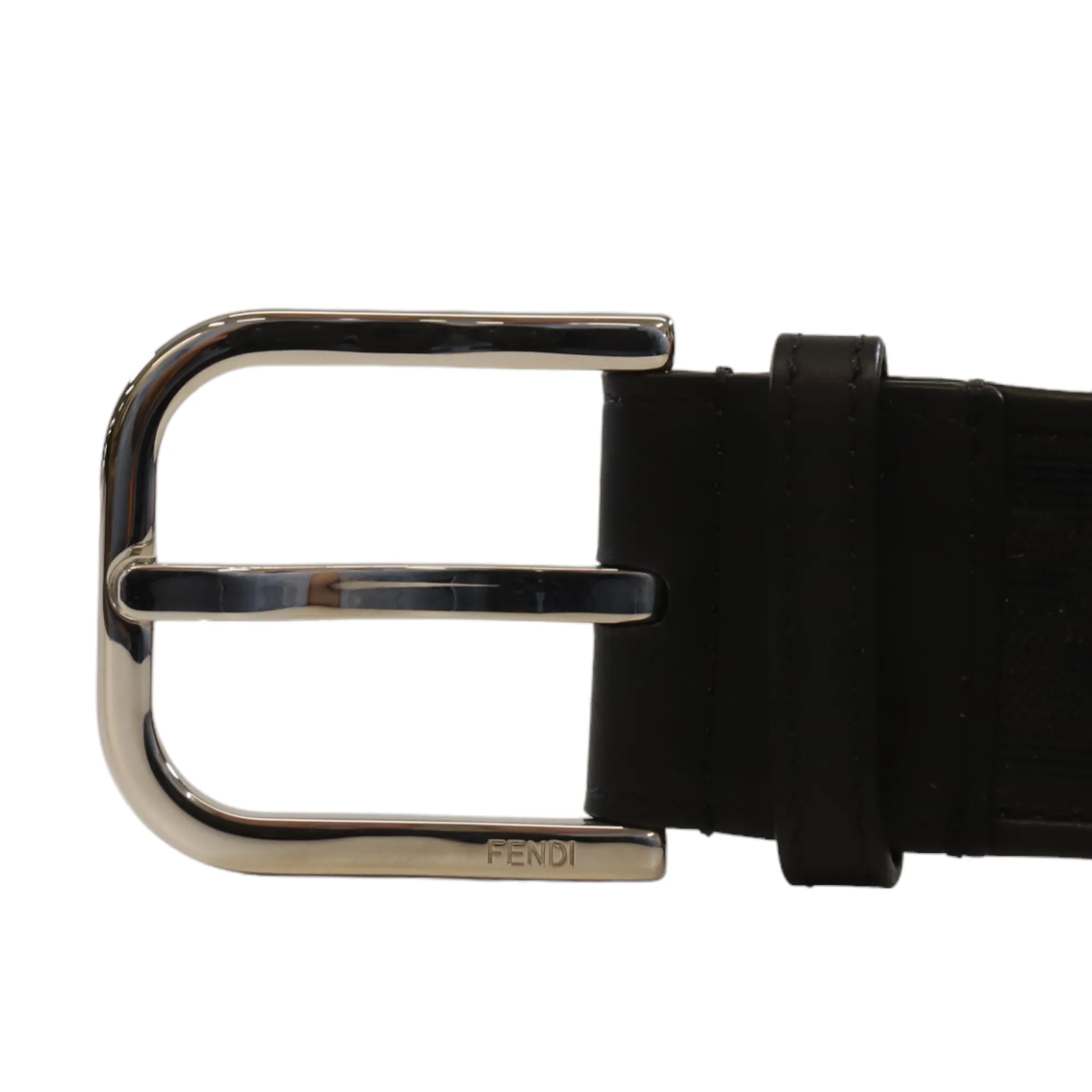 Women's Ff Monogram Canvas Belt Black Size Waist 36"